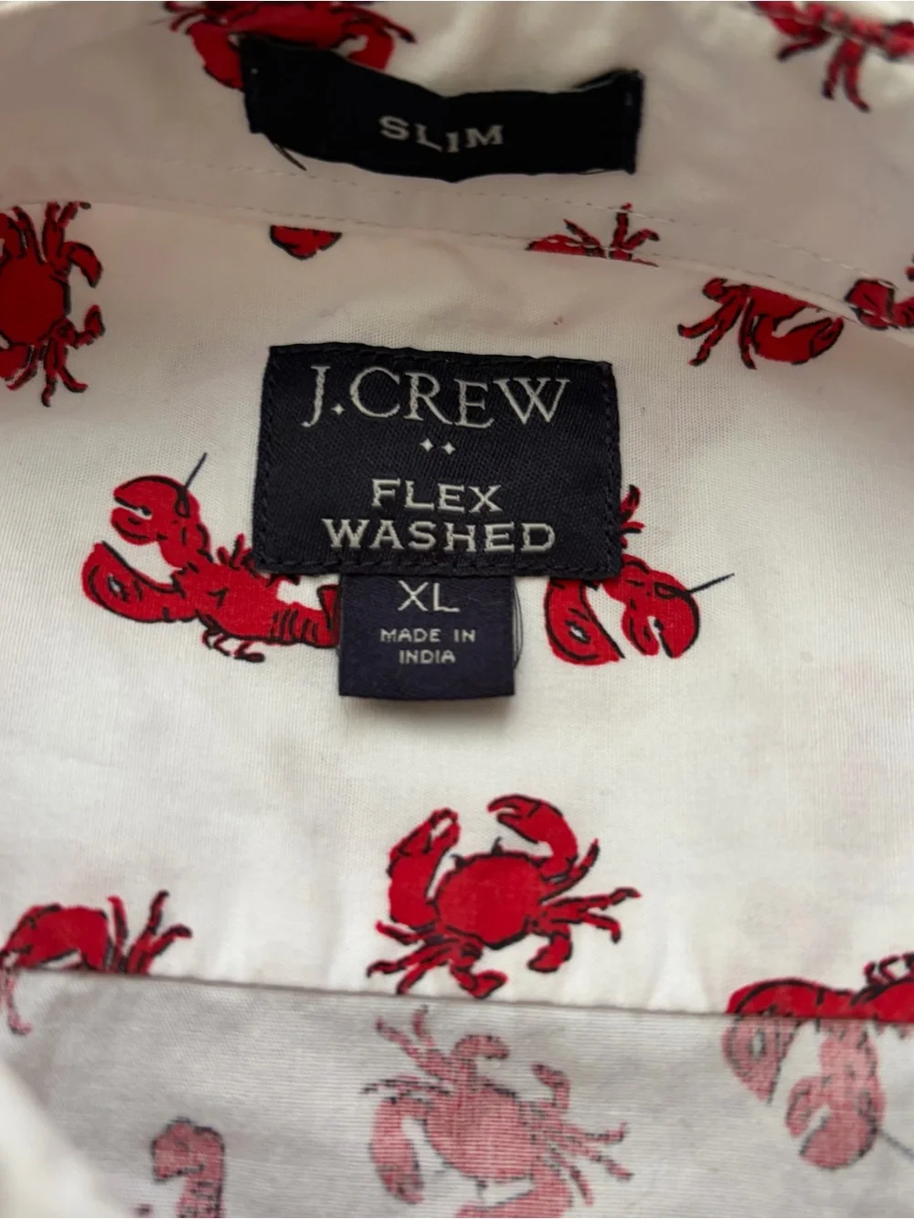 J.Crew Mens XL Red Lobster Print Shirt 2T Toddler Father and Son Set Nautical